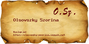 Olsovszky Szorina névjegykártya
